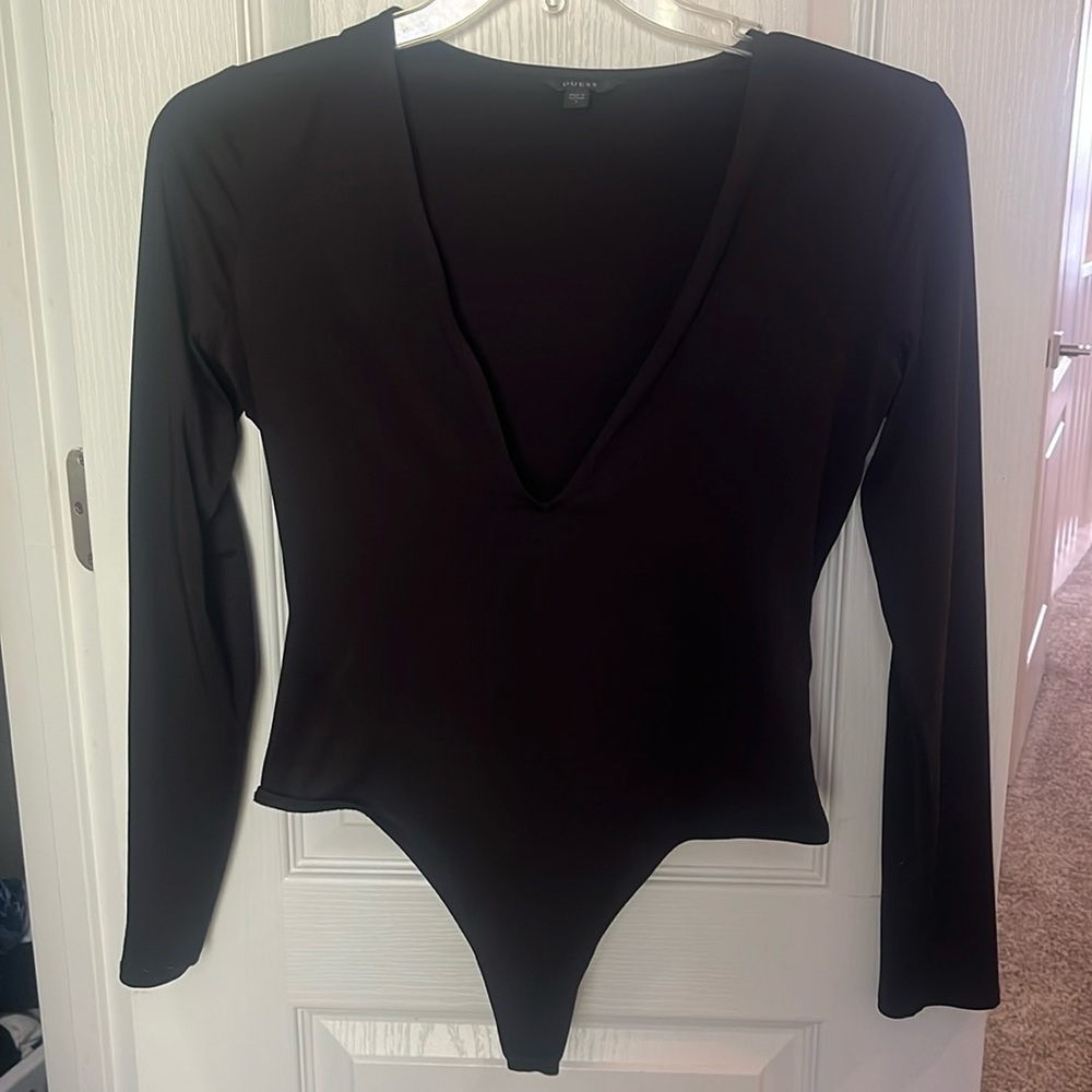 Guess, size small, black bodysuit